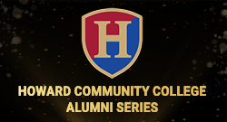 Howard Community College Alumni Series logo with the HCC shield and “Howard Community College Alumni Series” text.
