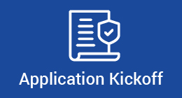 Icon of an application with a check mark and the words 