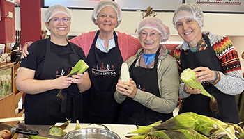 Ecuador Cooking Class with four women preparing food