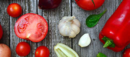 vegetables on a table