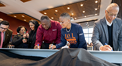 WDTC Topping Out Ceremony an image of the president of HCC
